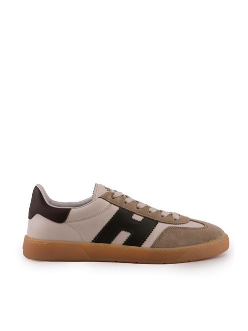 Sneaker Cool in pelle e suede Avorio Beige Marrone HOGAN | HXM6470FB60 QDA739M